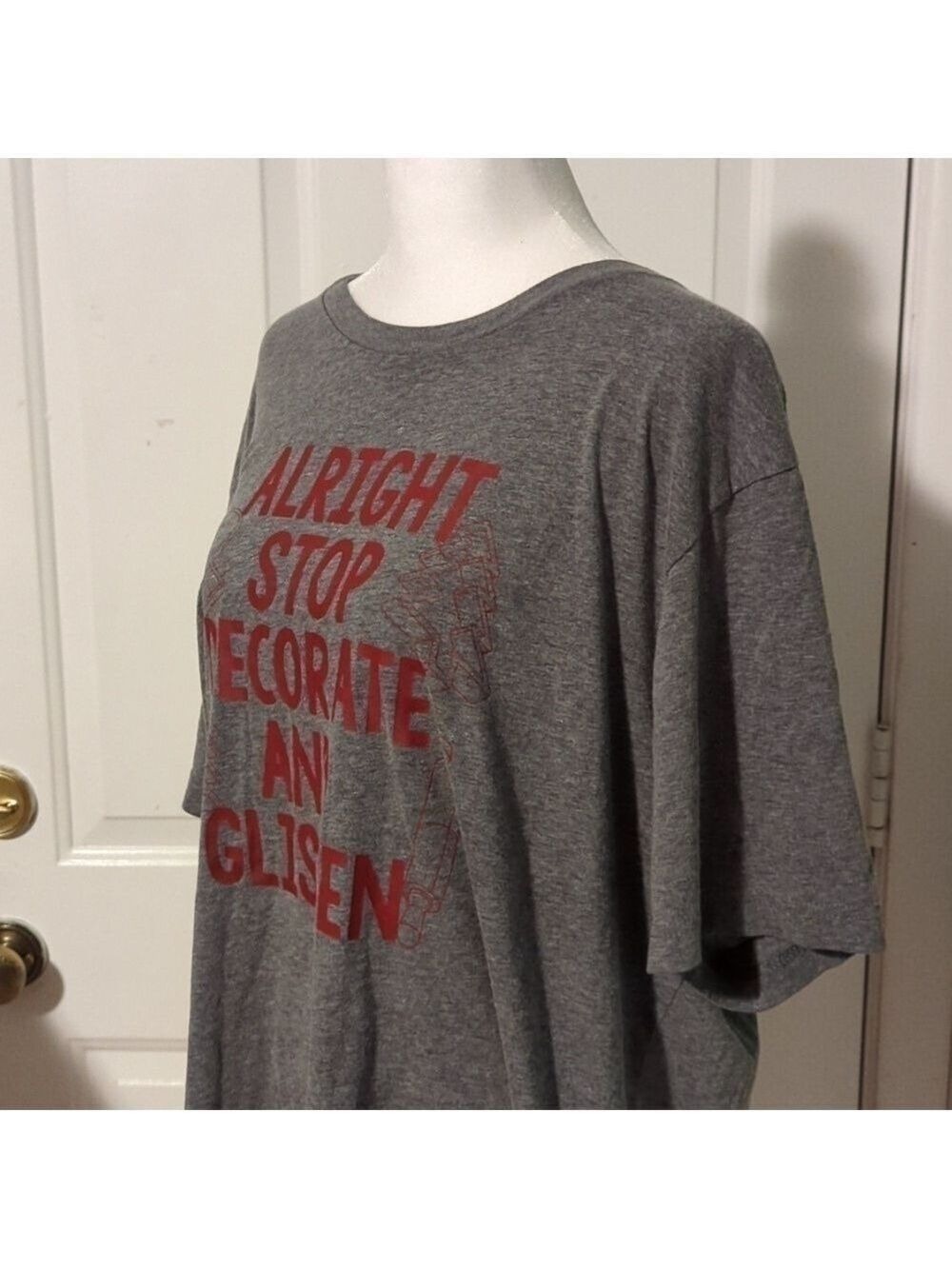 Bella Canvas Women's T Shirt 2XL Heather Gray Christmas Cookie Baking - Picture 2 of 10